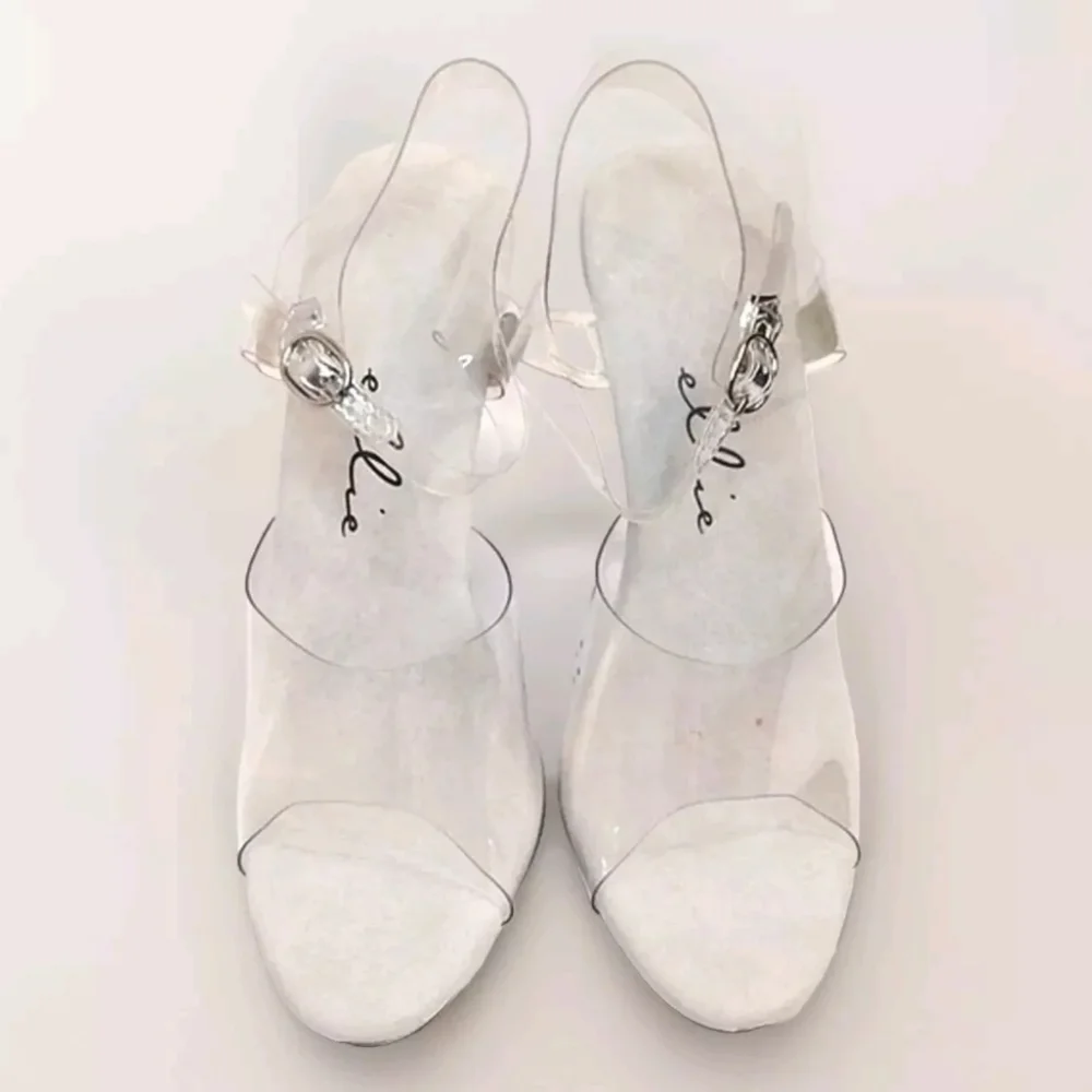 Ellie Shoes Clear Platform Sandals US 9 Open Toe 5.5